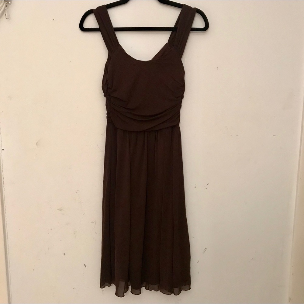 Vintage 90s Y2K brown nylon mesh  Slip dress - Picture 5 of 13
